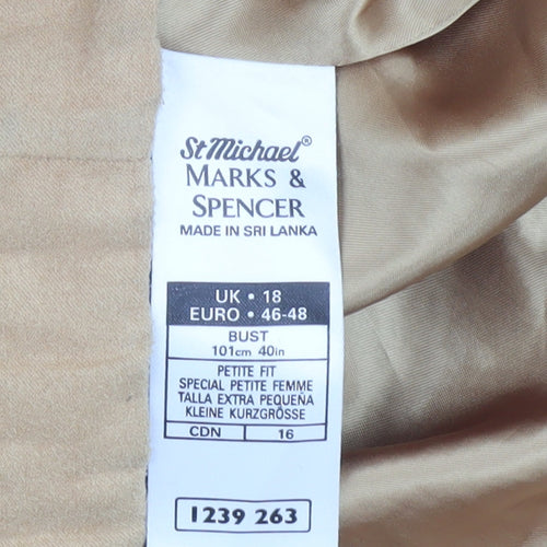 Marks and Spencer Women Beige Petite Size 18 Classic Mid-Length Coat