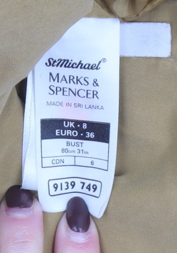 Marks and Spencer Women Brown Hooded Parka Jacket Size 8