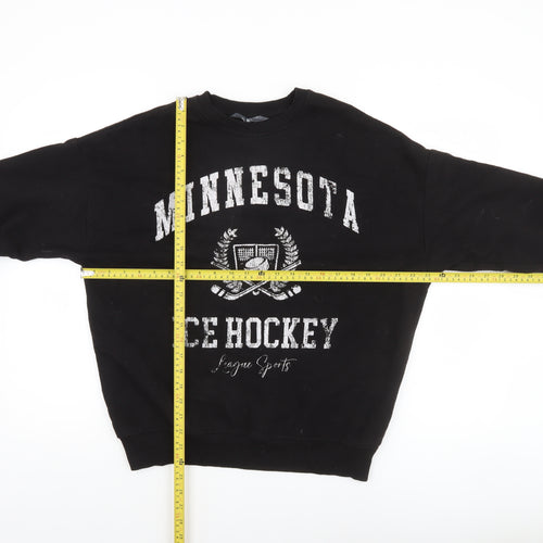 Primark Men's Black Minnesota Ice Hockey Graphic Sweatshirt XS
