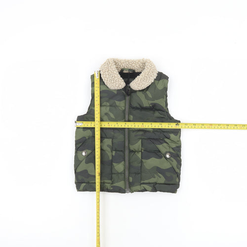 Next Unisex Baby Green Camouflage Puffer Waistcoat 12-18 Months