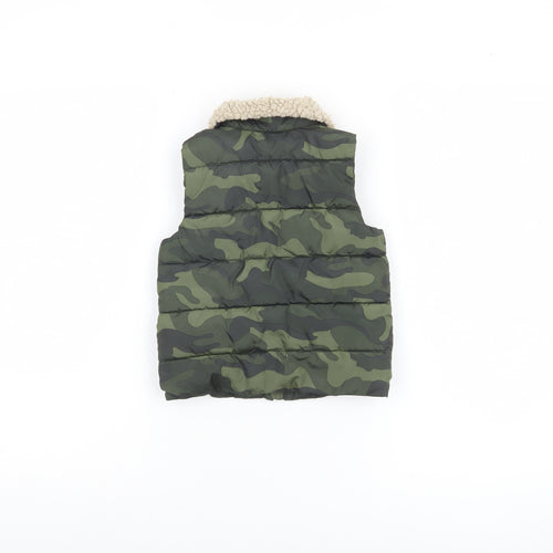Next Unisex Baby Green Camouflage Puffer Waistcoat 12-18 Months