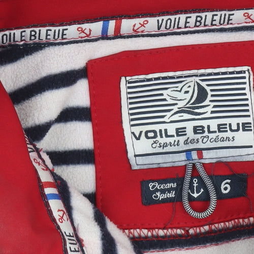 Voile Bleue Boys Red Hooded Soft Shell Jacket 6 Years Windproof Lined