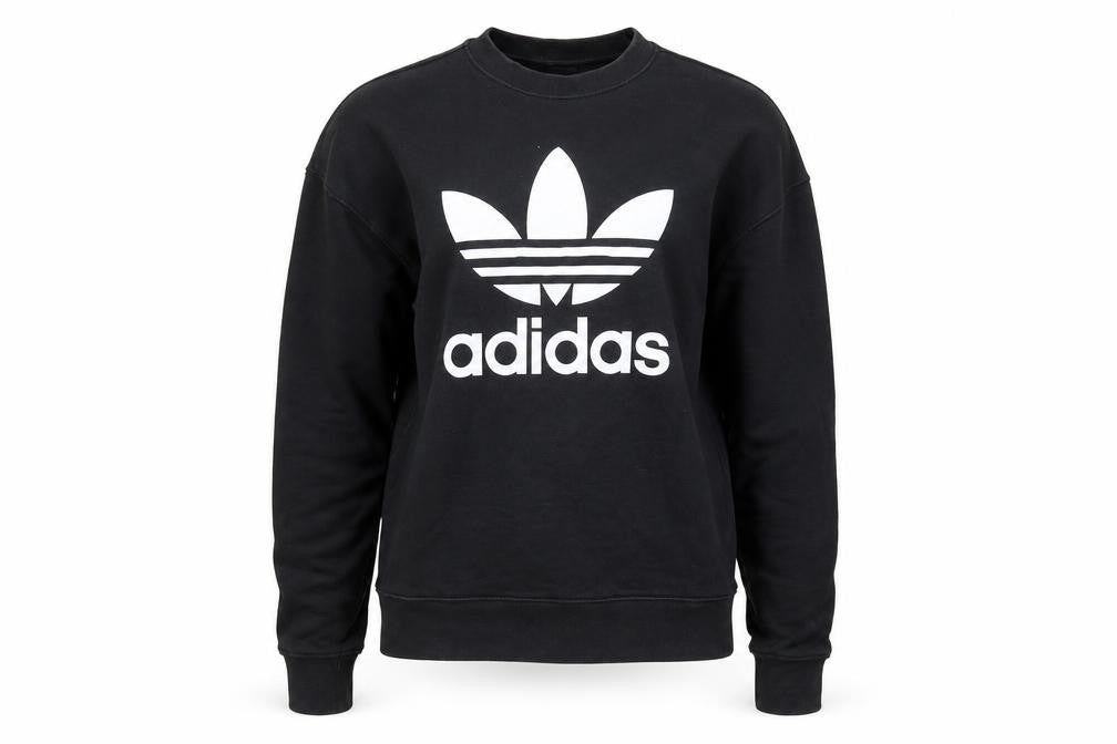 Front view of Adidas Women Black Crew Neck Pullover Sweatshirt, size 8