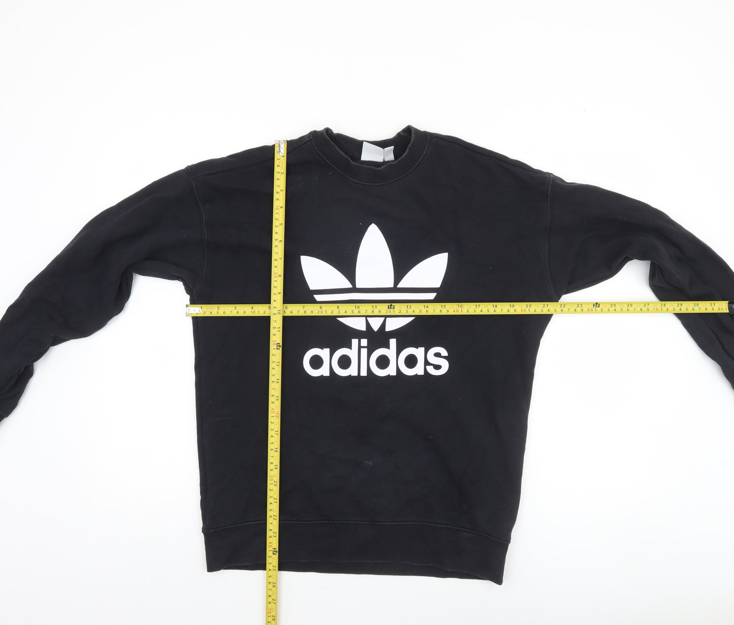 Adidas Women Black Crew Neck Pullover Sweatshirt Size 8