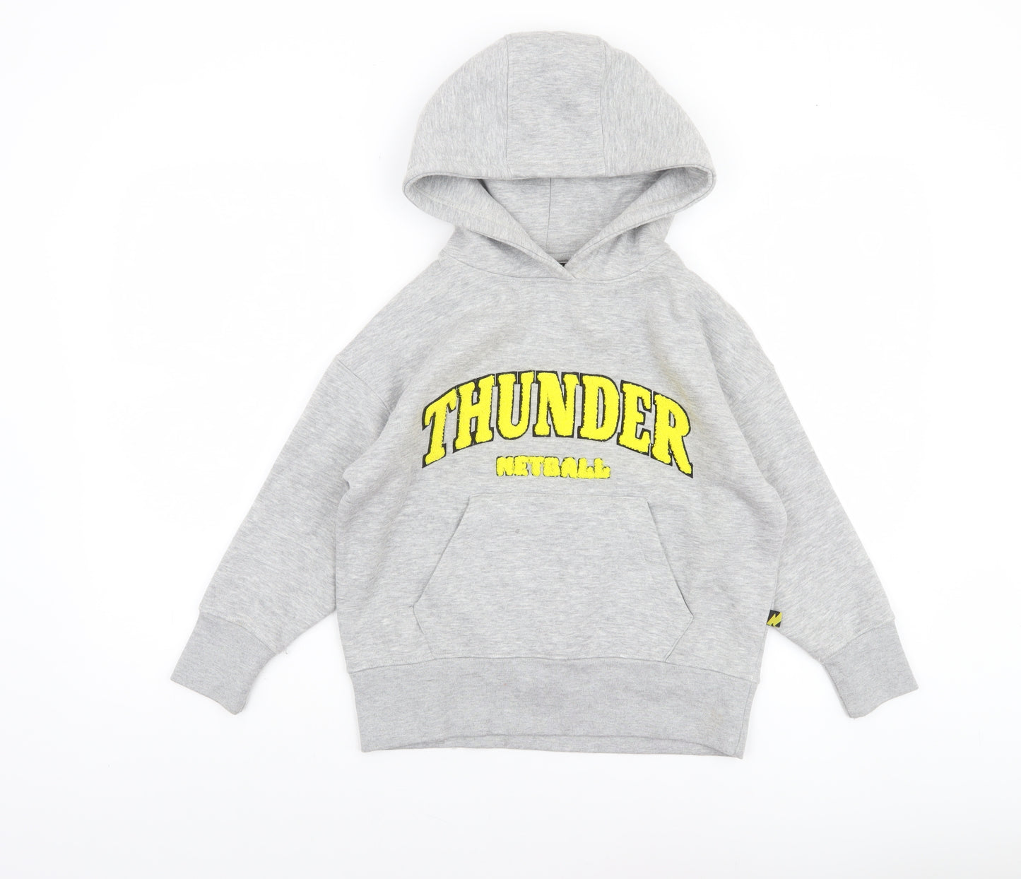 Manchester Thunder Boys Grey Hooded Pullover Hoodie Size M Youth
