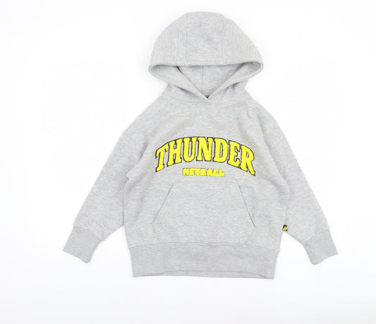Manchester Thunder Boys Grey Hooded Pullover Hoodie Size M Youth