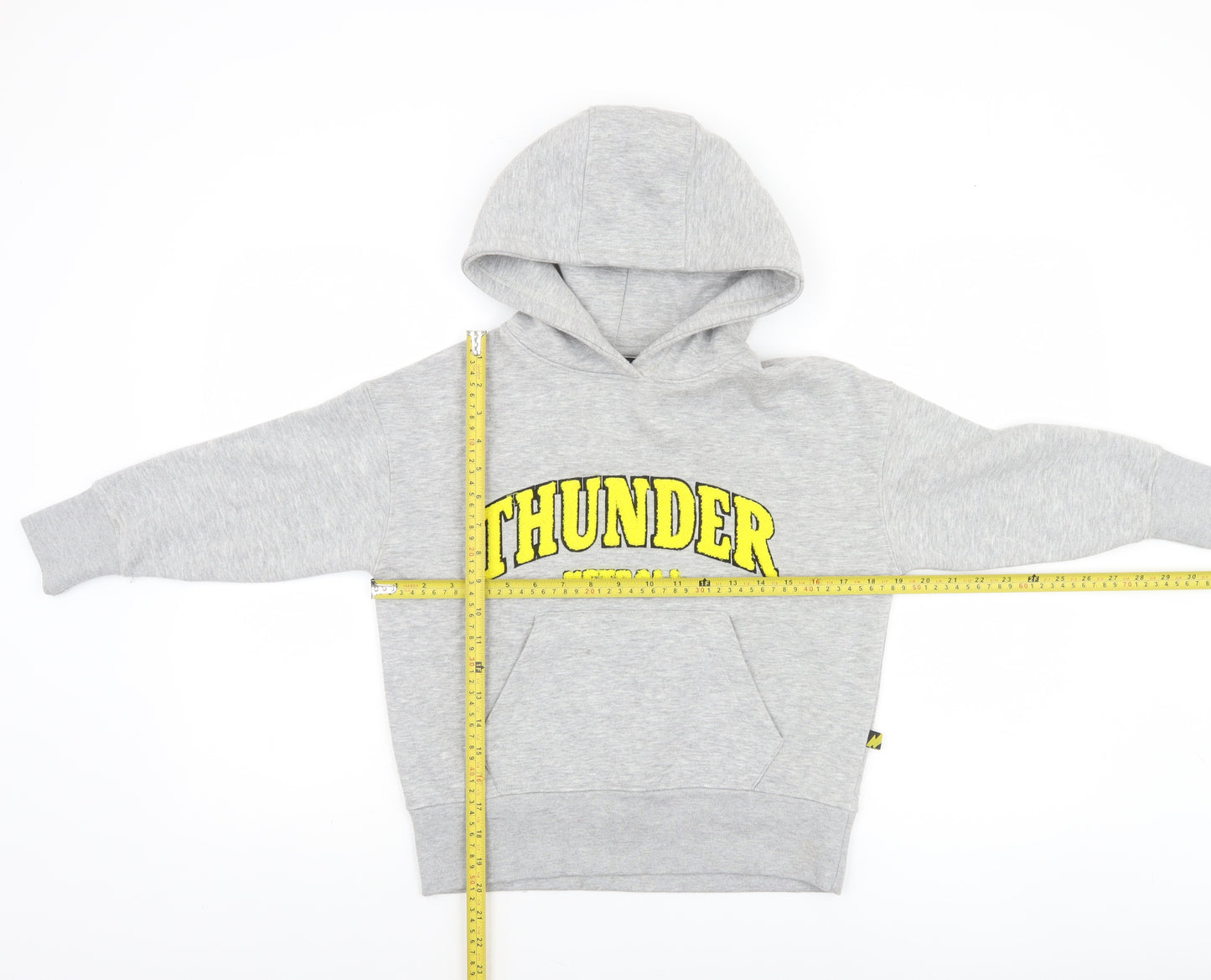 Manchester Thunder Boys Grey Hooded Pullover Hoodie Size M Youth