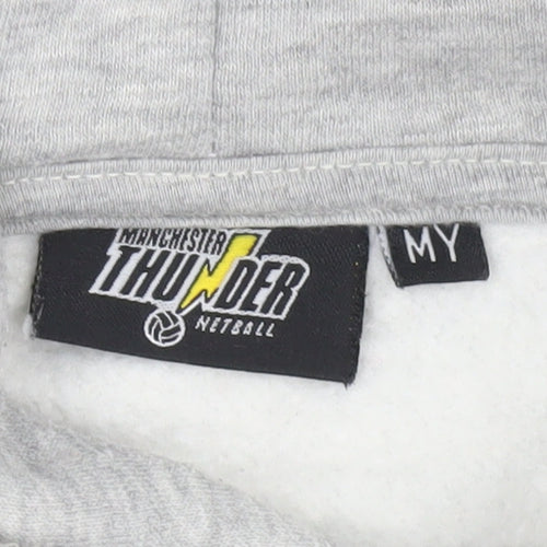 Manchester Thunder Boys Grey Hooded Pullover Hoodie Size M Youth