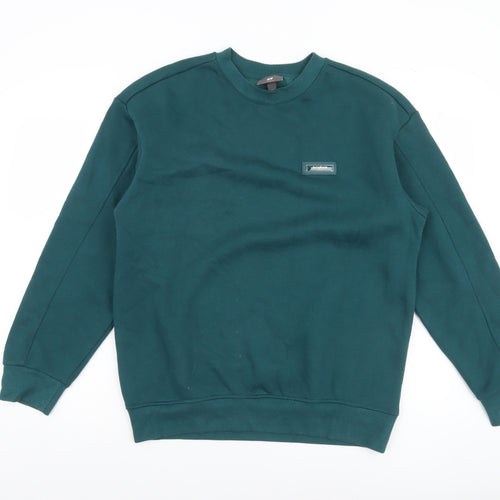 H&M Men's Green Relaxed Fit Pullover Sweatshirt Size S