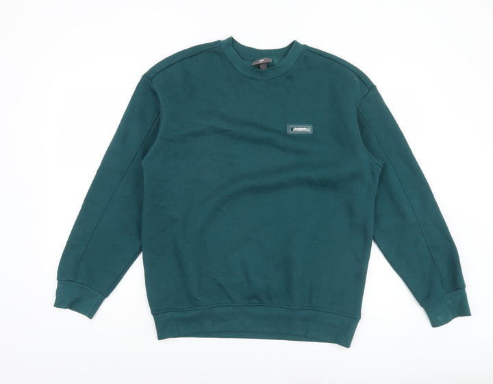 H&M Men's Green Relaxed Fit Pullover Sweatshirt Size S