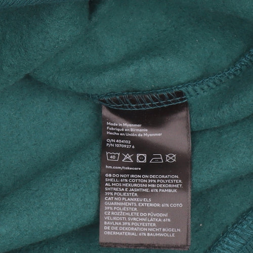 H&M Men's Green Relaxed Fit Pullover Sweatshirt Size S