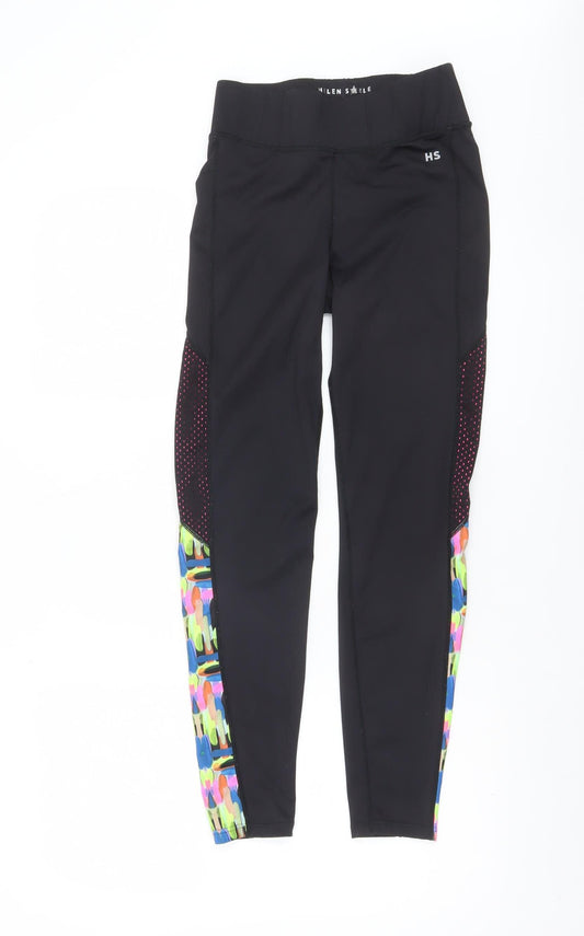 Helen Steele Womens Black Multi Panel Active Leggings Size S