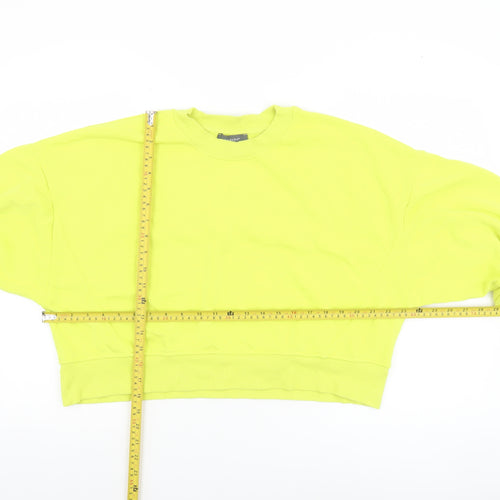 Primark Women Yellow Crew Neck Pullover Sweatshirt L Relaxed Fit