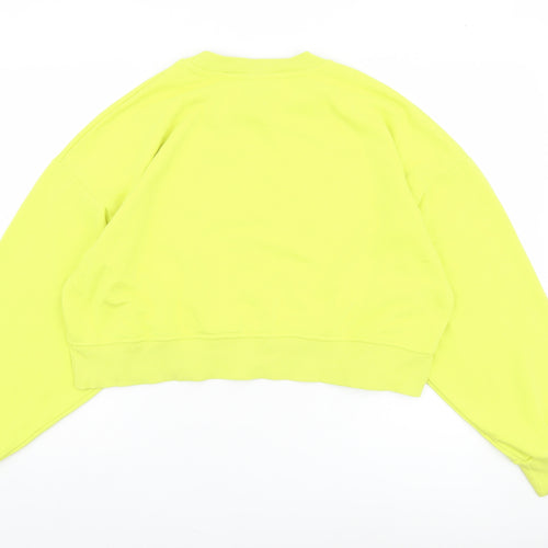 Primark Women Yellow Crew Neck Pullover Sweatshirt L Relaxed Fit