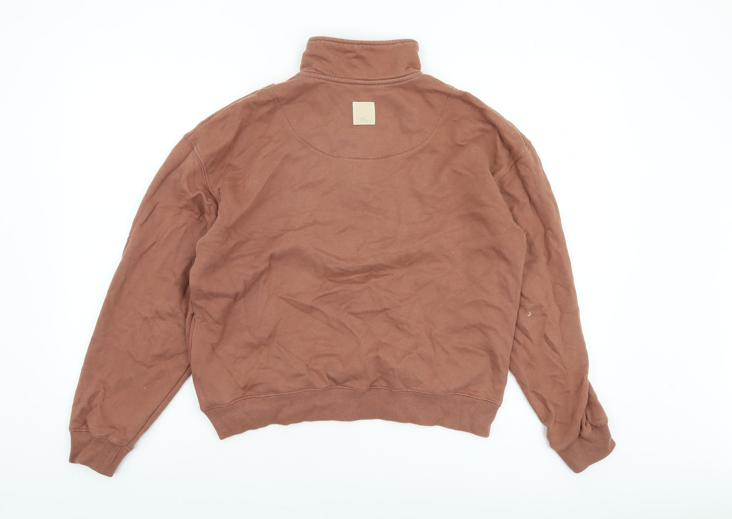 Nude Lucy Womens Brown 1/4 Zip Organic Cotton Pullover Sweatshirt XXS