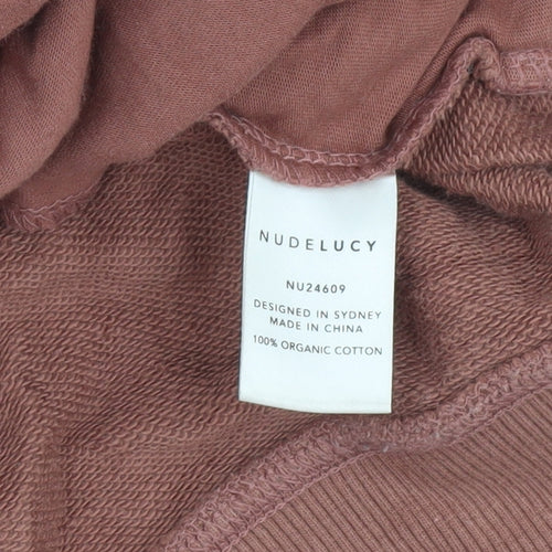 Nude Lucy Womens Brown 1/4 Zip Organic Cotton Pullover Sweatshirt XXS