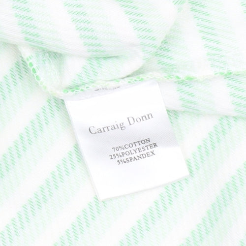 Kelly & Grace Women’s Green Striped Short Sleeve Cotton T-Shirt, Size S