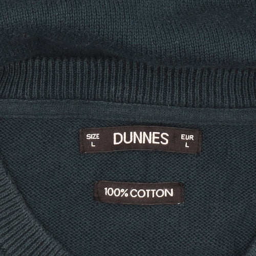 Dunnes Men’s Green Cotton Crew Neck Jumper Size L