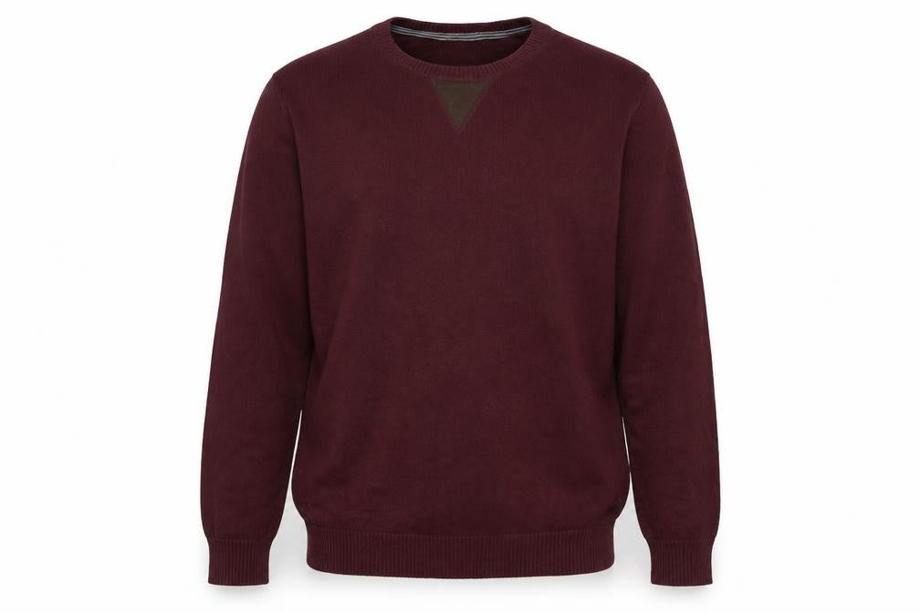 Front view of G.H. Bass & Co. Men's Red Cotton Crew Neck jumper, size M
