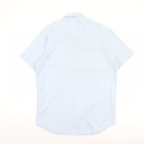 Diesel Men's Blue Short Sleeve Button-Up Cotton Shirt Size M