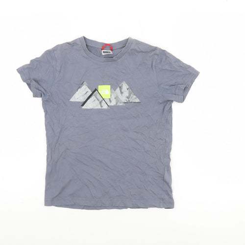 The North Face Boys Grey M Graphic Cotton Outdoor Short Sleeve T-Shirt