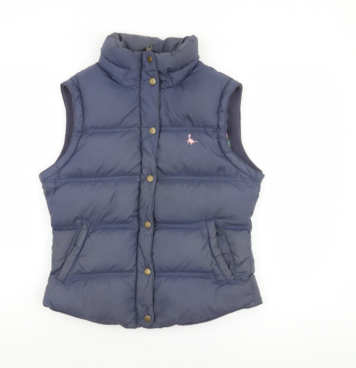 Jack Wills Women's Blue Puffer Waistcoat Size 10 Down Filled