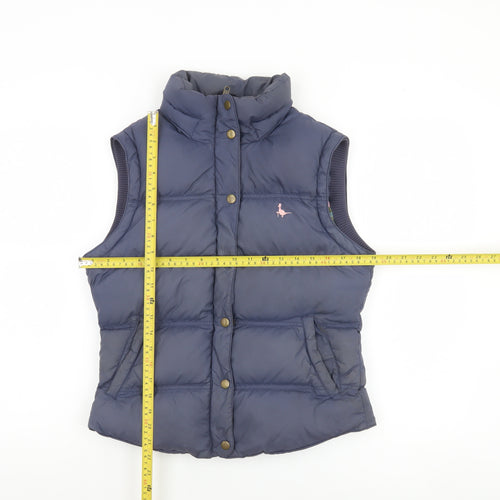 Jack Wills Women's Blue Puffer Waistcoat Size 10 Down Filled