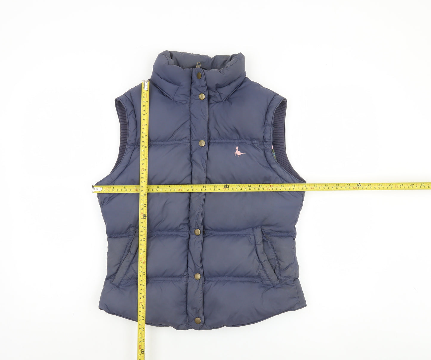 Jack Wills Women's Blue Puffer Waistcoat Size 10 Down Filled