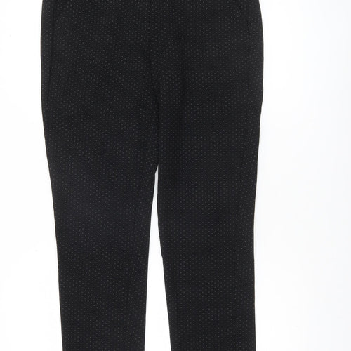 Marks and Spencer Women’s Black Polka Dot Slim Fit Stretch Trousers Size 12