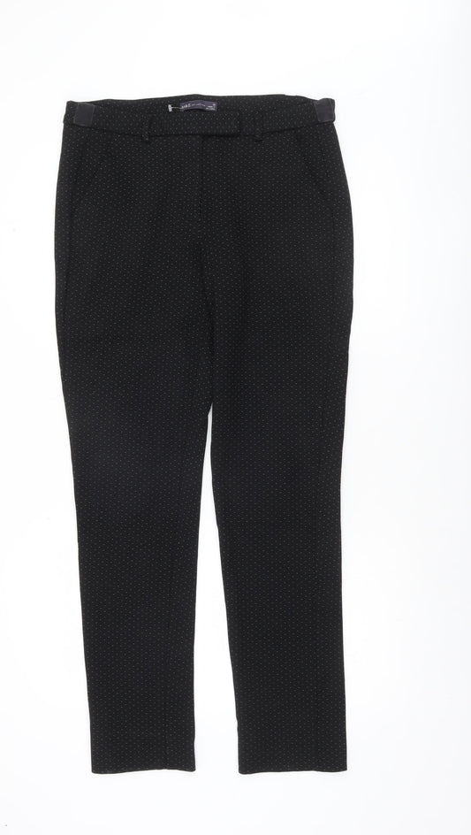Marks and Spencer Women’s Black Polka Dot Slim Fit Stretch Trousers Size 12