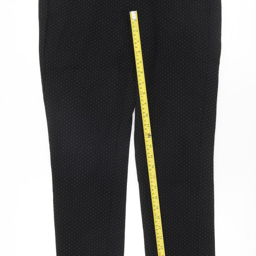Marks and Spencer Women’s Black Polka Dot Slim Fit Stretch Trousers Size 12