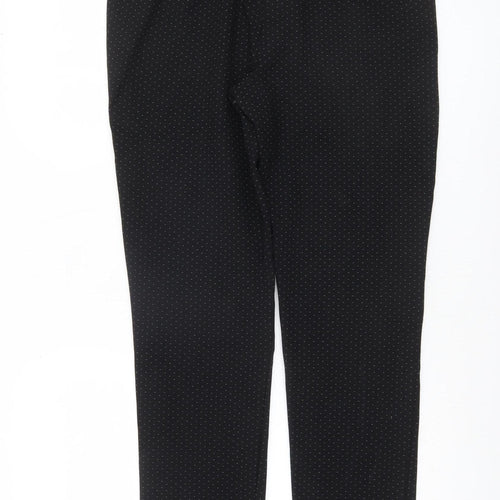 Marks and Spencer Women’s Black Polka Dot Slim Fit Stretch Trousers Size 12