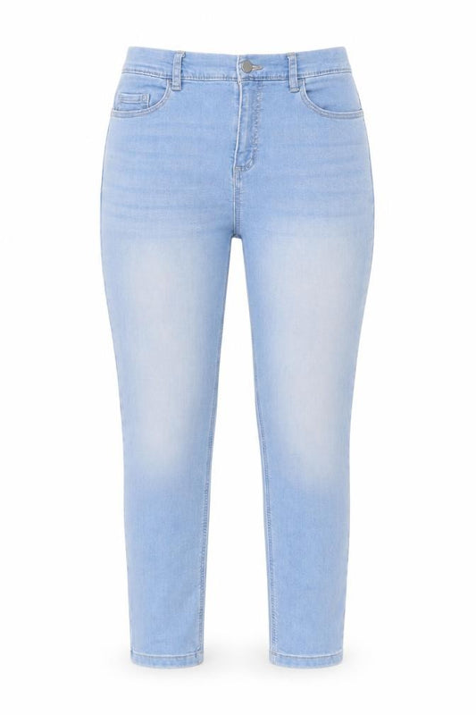 Front view of Dunnes Women's Blue Light Wash Slim Jegging Jeans L
