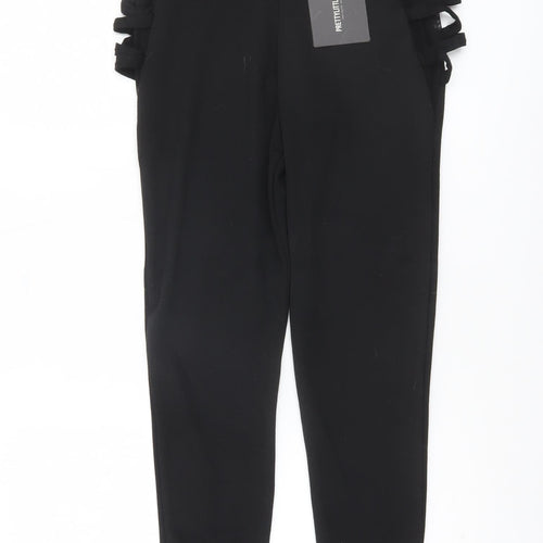 PrettyLittleThing Women’s Black Cut Out Bow Detail Ankle Leggings Size 8