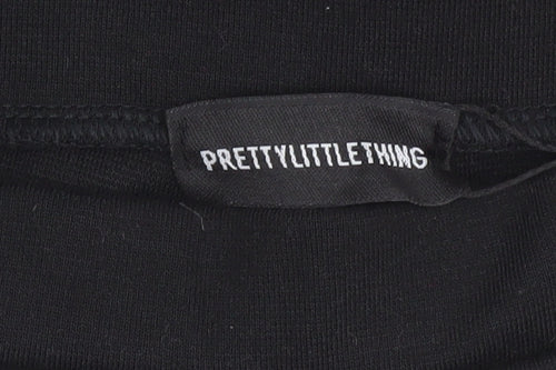 PrettyLittleThing Women’s Black Cut Out Bow Detail Ankle Leggings Size 8