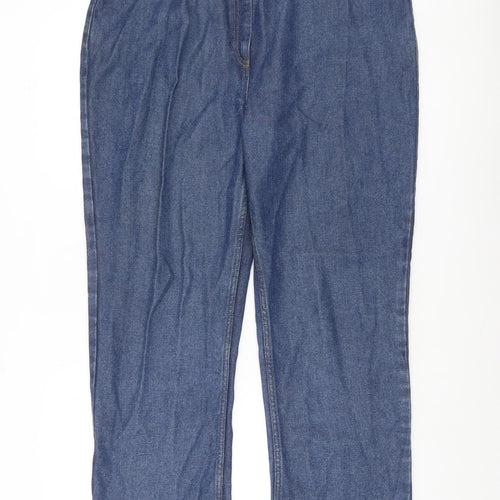 Aria Womens Blue Mid Rise Straight Leg Jeans Size 12