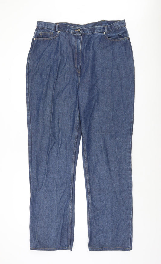 Aria Womens Blue Mid Rise Straight Leg Jeans Size 12