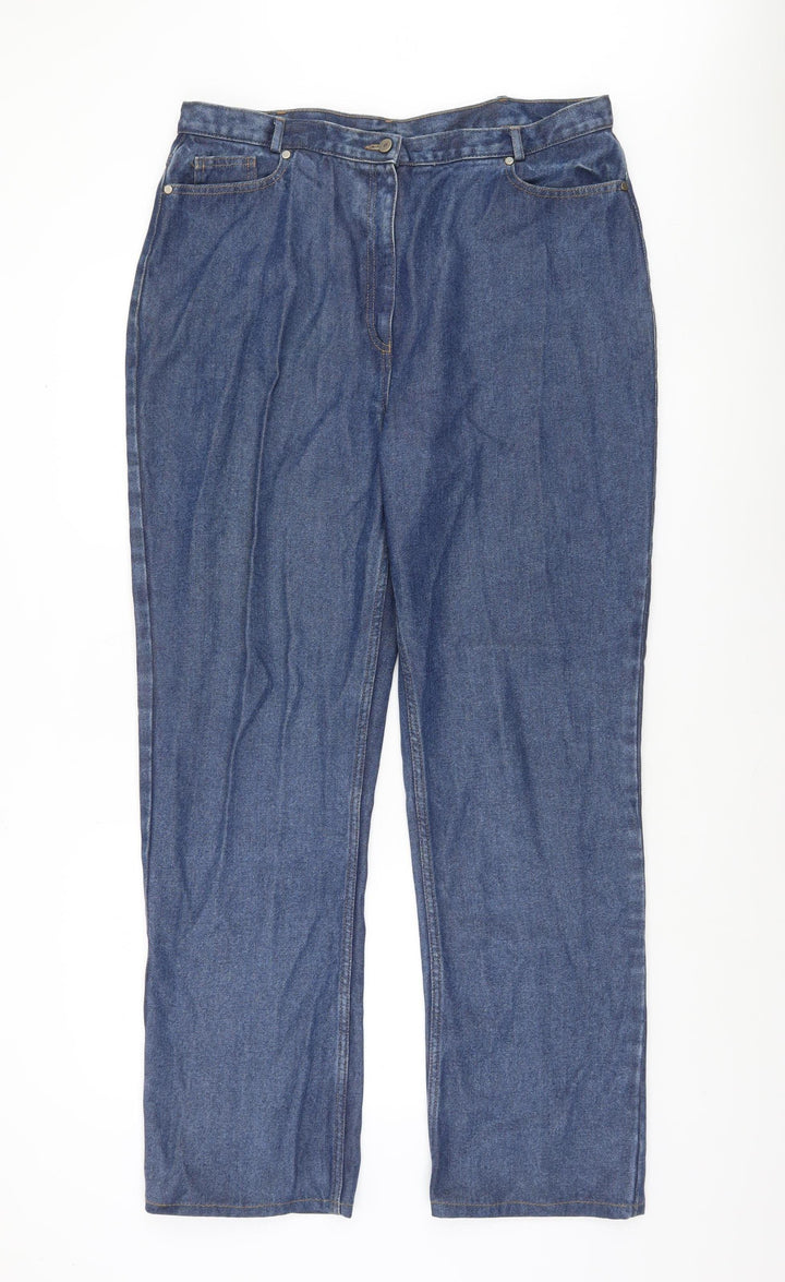 Aria Womens Blue Mid Rise Straight Leg Jeans Size 12