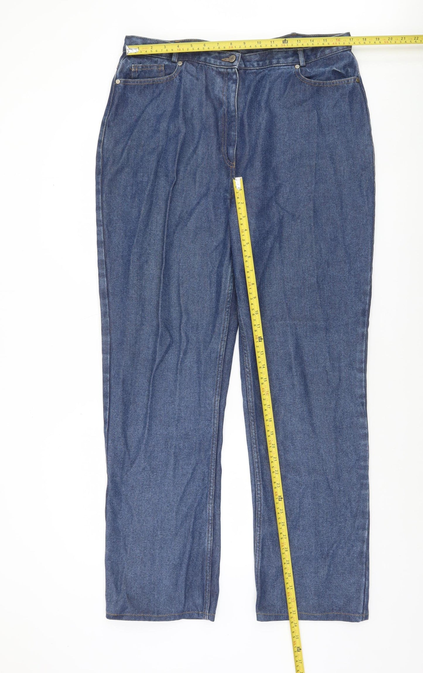Aria Womens Blue Mid Rise Straight Leg Jeans Size 12