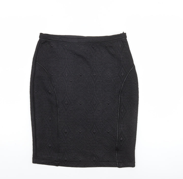 Savida Women’s Black Knee Length Pencil Skirt Size S Stretch Knit