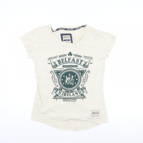 Urban Irish Women's Beige Graphic Belfast T-Shirt Size 14