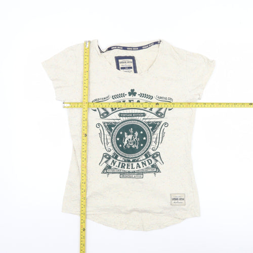 Urban Irish Women's Beige Graphic Belfast T-Shirt Size 14