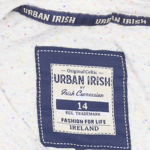 Urban Irish Women's Beige Graphic Belfast T-Shirt Size 14