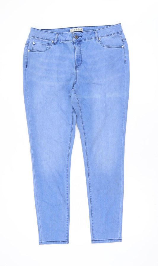 Denim Co Women's Blue Skinny Jeans Size 16 Stretch Denim