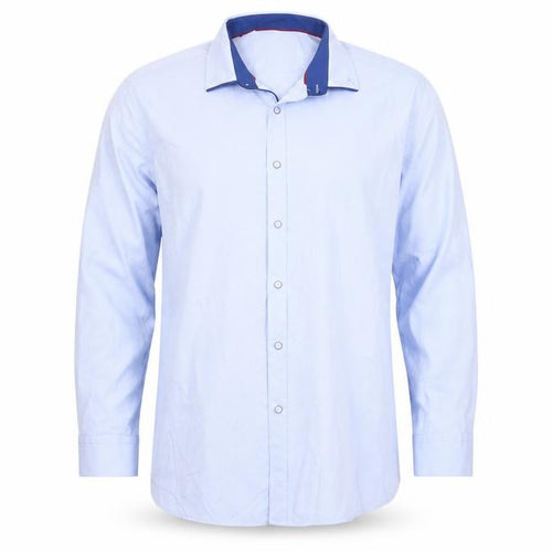 Advise Men’s Blue 2XL Tailored Long Sleeve Cotton Blend Button-Up Shirt