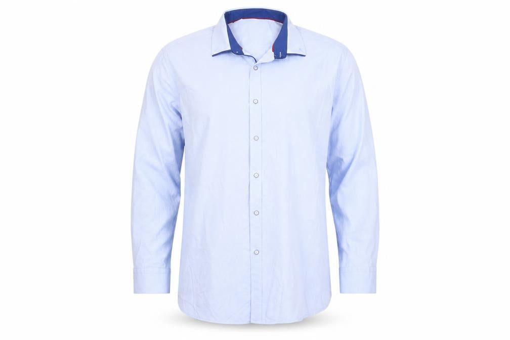 Advise Men’s Blue 2XL Tailored Long Sleeve Cotton Blend Button-Up Shirt