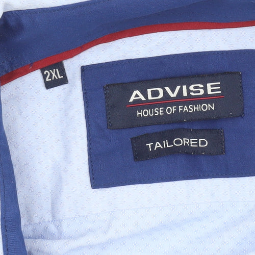 Advise Men’s Blue 2XL Tailored Long Sleeve Cotton Blend Button-Up Shirt