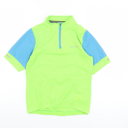 Muddyfox Boys Green Cycling Jersey Top 11-12 Years Lightweight 1/4 Zip