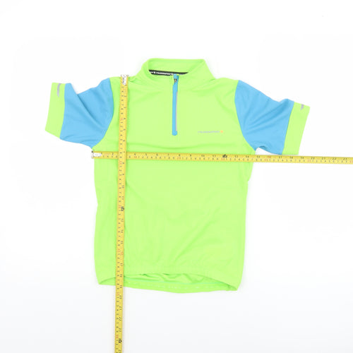 Muddyfox Boys Green Cycling Jersey Top 11-12 Years Lightweight 1/4 Zip