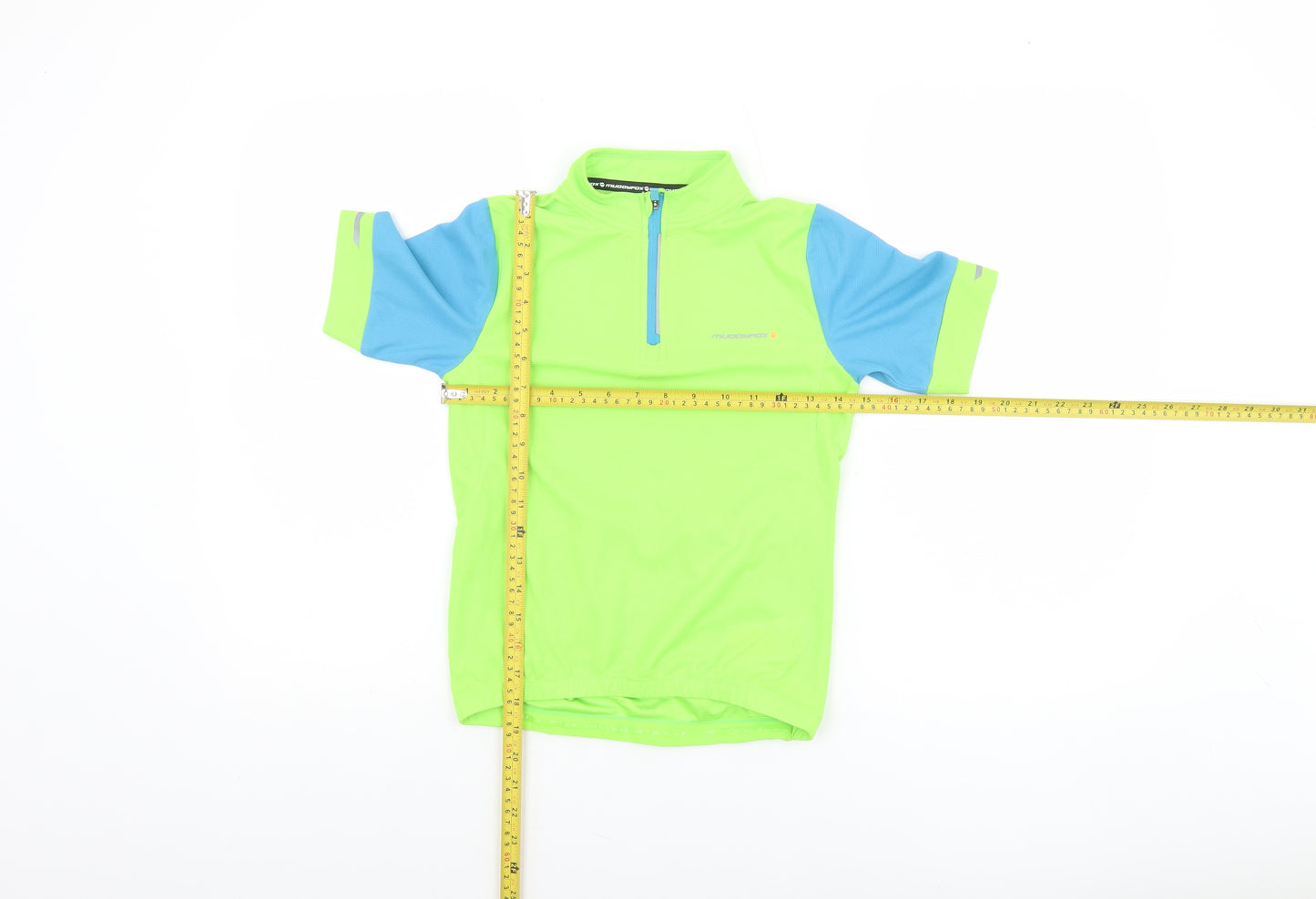 Muddyfox Boys Green Cycling Jersey Top 11-12 Years Lightweight 1/4 Zip